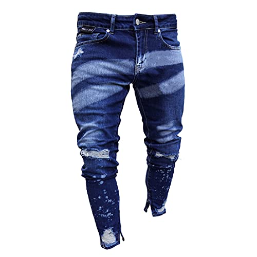 Geagodelia Jeans Strappati Uomo Stretti Slim Fit