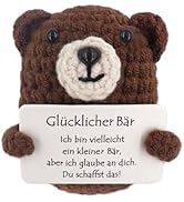 Pocket Hug Positive Energie Puppe - Häkel Schlüsselanhänger Mit Motivationskarte