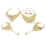 Le collier et le couvre-chef sont conçus en forme de triangle, construits avec des pièces de monnaie rondes, dégageant une forte atmosphère exotique.