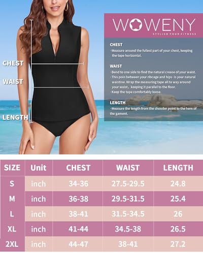 WOWENY Damska koszulka do pływania bez rękawów, tankini, damska koszulka kąpielowa, ochrona przed słońcem, moda kąpielowa, surfing, koszulka plażowa, kamizelka do pływania, Bl, L