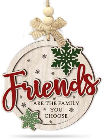 Friendship Christmas Ornament - 2 Layer Wooden Xmas Ornament with...