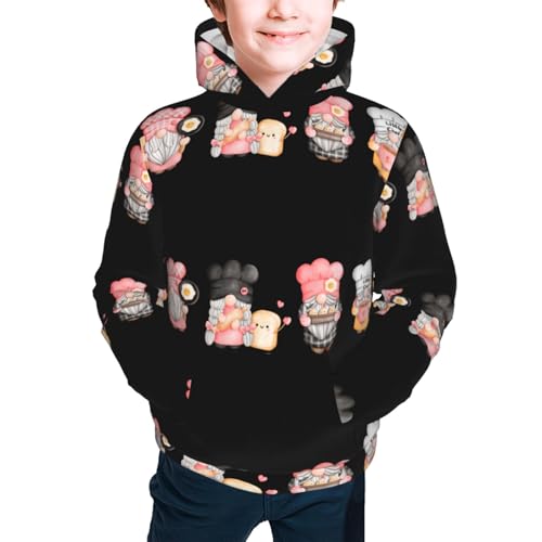Baker Gnome Kid Hoodies Boys Sweatshirts Girls Pullover with Pocket3