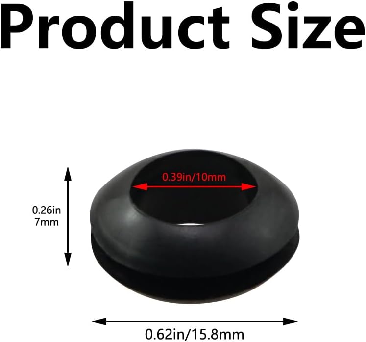 70PCS Fermentation Bucket Sealing Air Gaskets Mason Jar Rubber Gaskets 3/8inch ID for Straws Airlock Devices Air Release Valves Wine Fermentation Lids Black