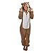 Zilosconcy Pyjamas Damen Plüsch Langarm Reißverschluss Jumpsuit Kapuzen Overall Homewear Plüsch Pyjama Onesie Schlafanzug für Frauen Erwachsene One Piece Pyjama Strampler