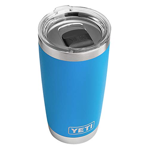 YETI Rambler 20 oz Tumbler, Stainless Steel, Vacuum Insulated with MagSlider Lid, Tahoe Blue