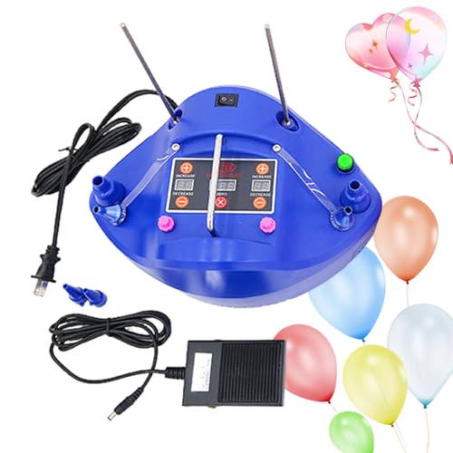 Bomba eléctrica para globos, inflador de precisión con contador de temporizador digital e interruptor de pie para un llenado eficiente de globos, incluye pedales, ideal para varios globos