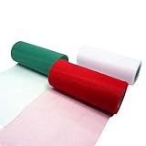 Tamaño de los rollos de tul: cada longitud del rollo es de 23 m / 75 pies, el ancho es de aprox. 15 cm / 6 pulgadas, tamaño adecuado para trabajos artesanales.