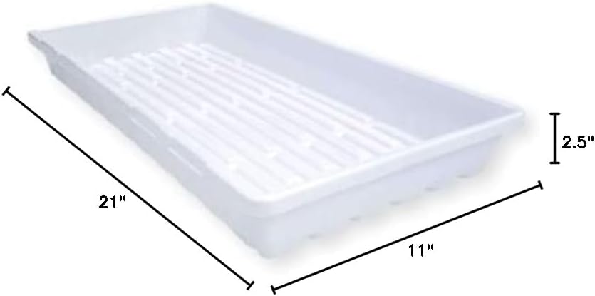 Bootstrap Farmer 1020 Trays White Extra Strength - 5 Pack No Hole - Seed Starter Flats for Fodder, Microgreen, Seedling Propagation Growing