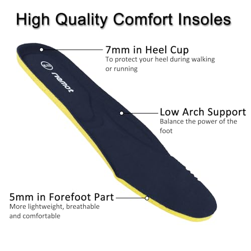 riemot Memory Foam Shoe Insoles for Men and Women,Cushioned Shoe Insoles for Sports Trainers,Work Boots,Hiking Boots,Running Shoes Comfort Inner Soles Navy Size 13UK/47EU