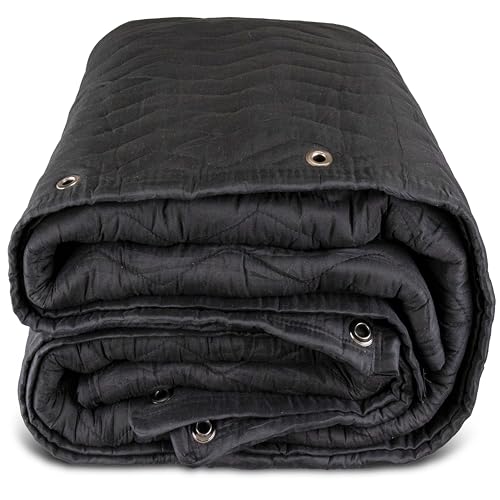 US Cargo Control 96' x 80' Extra Large Sound Dampening Blanket with Grommets, Light Blocking Acoustic Blanket for Wall Hanging and Studios, Machine Washable, 12LBS