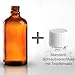 Produktbild 10 x Braunglasflaschen 100 ml / Tropfflaschen inkl. Tropfereinsatz mit Standard-Schraubverschluss DIN 18 / Braunglasflasche mit Tropfeinsatz *** Apothekenqualität, gefertigt nach dem Europäischen Arzneibuch ***