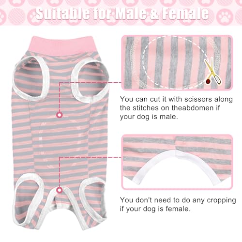 Image of FEimaX Dog Surgery Recovery Suit Female and Male Spay with Pee Hole, Pet Body Suits for Puppy After Spayed, Neuter Surgical Onesie for Small and Medium Dogs Cats, Alternative Bandages E-Collar & Cone