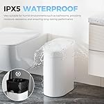 2 Pack 5 Gallon Bathroom Trash Can with Lid, Automatic Motion Sensor White Trash Can, Touchless Slim Waterproof Garbage Bin for Kitchen, Bedroom, Office, and Bathroom - Image 4
