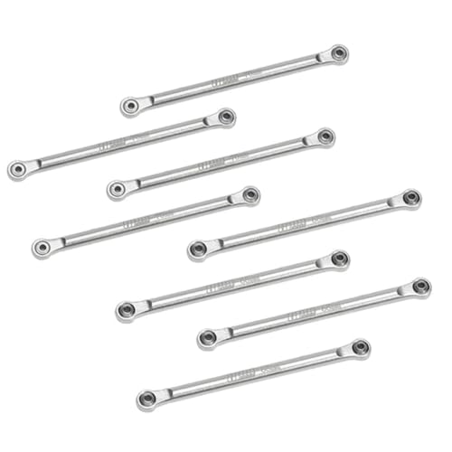 GPM Upgrades Aluminum 7075 Upper & Lower Link Bar Set for Losi 1/18 Mini LMT 4X4 Brushed Monster Truck Rtr-Los01026 (Silver)
