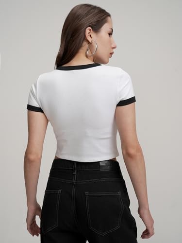 Image of Tokyo Talkies Women's Letter Print Fitted Crop top