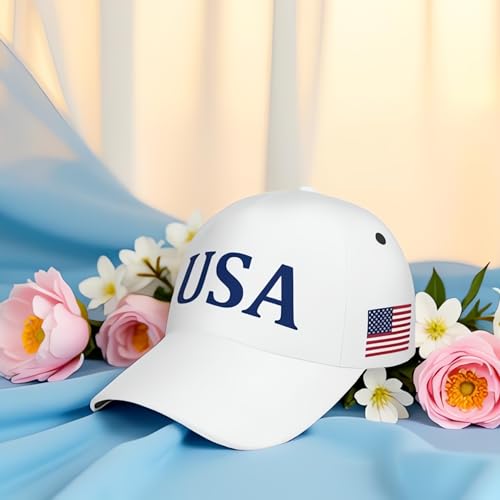 Image of USA Flag Baseball Cap American Patriotic Trucker Hat Father Dad Mother Mom Adjustable Sportswear Hat for Men Women Adults