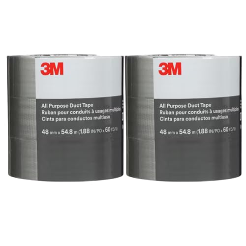 Image of 3M All Purpose Duct Tape DT8 6 Rolls, 1.88 in x 59.93 yd (48 mm x 54.8 m), Silver, General Use Indoor Duct Tape for HVAC, Construction, Sealing, Bundling, Repair and Maintenance Projects