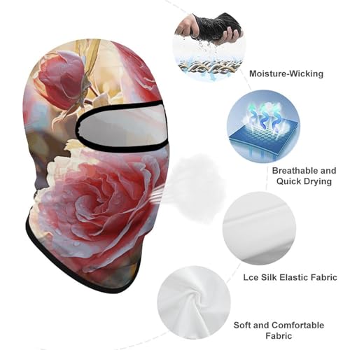 Balaclava de Flores Silvestres Rosa para Hombres y Mujeres, Máscara Facial Antisolar Transpirable para Cabeza Completa, Ideal para Senderismo, Ciclismo, Correr, Conducir miniatura 3