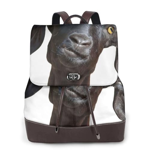Sac à dos en cuir noir de qualité supérieure EdWal avec imprimé graphique