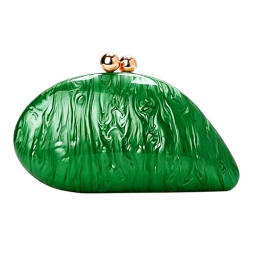 Image of Acrylic Shell Shaped Bag Luxury Marble Clutch Evening Purses for Women Glitter Handbag for Wedding Cocktail Party Prom