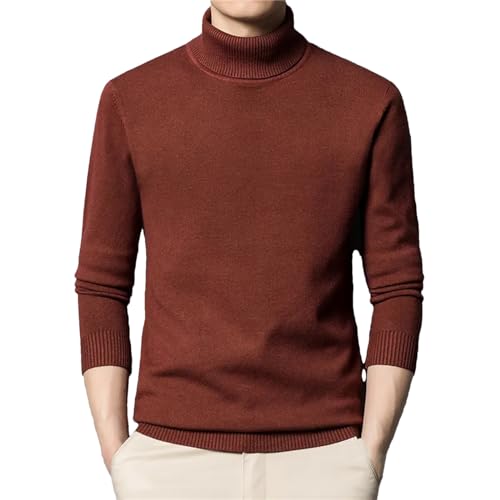 SaoBiiu Men's Wool Turtleneck Sweater Solid Knit Long Sleeve Warm Casual Pullover Sweater