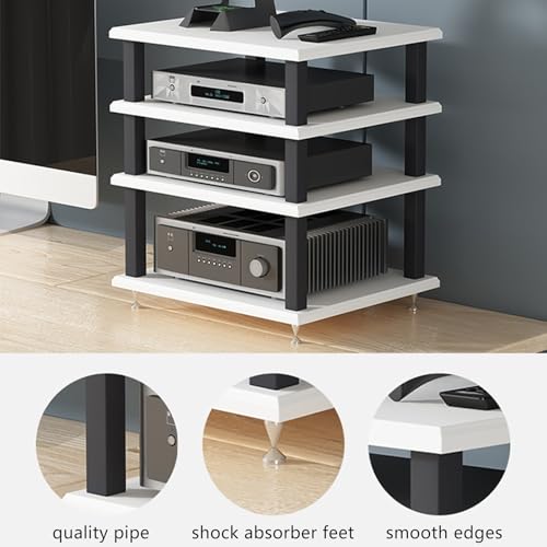 Meuble stéréo et console tourne-disque, meuble de rangement AV compact - 4
