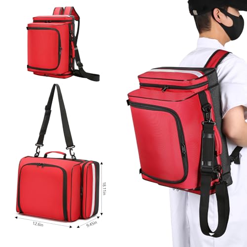 Image of First Aid Bag Empty Medical Bags First Aid Backpack Medical Backpack Shoulder /Backpack /Handheld Home Health Nurse Bag Empty First Aid Storage Bag with Detachable Divider