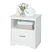South Shore Tiara 1-Drawer Nightstand, Pure White with Decorated Handle