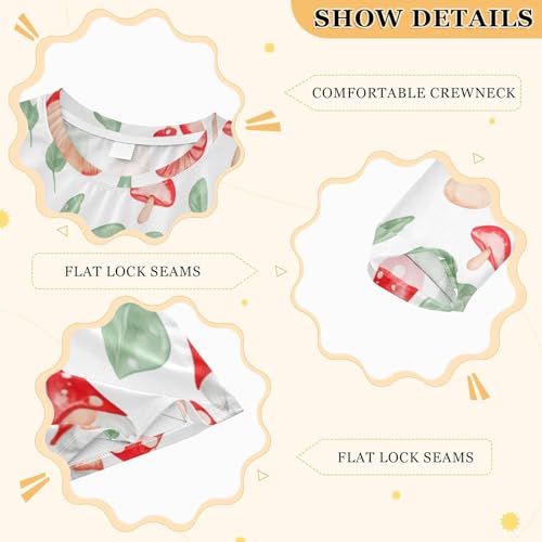 Mushroom Gnome White Boy's Rash Guard Swim Shirt Long Sleeve Sun Shirt for Toddler Kid UPF50+3