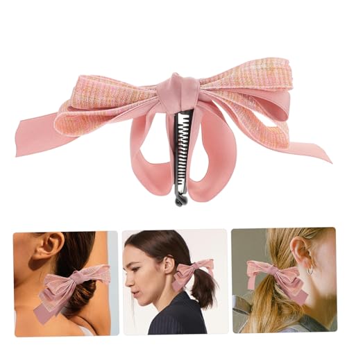 4 Pinces à cheveux banane avec nœud élégant pour queue de cheval verticale - 6