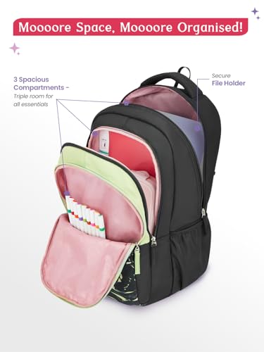 Image of Genie 19 inch Laptop Backpack for Women & Girls | Spacious Office, College & Travel Bag | Water Resistant, Multi-Compartment with Padded Laptop Sleeve