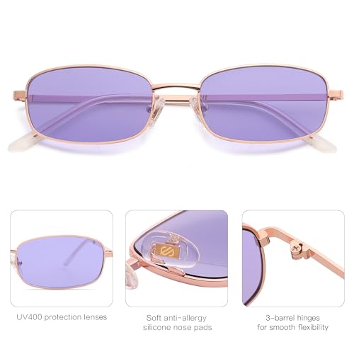 Image of SOJOS Trendy Rectangle Sunglasses Womens Mens, Retro 80s 90s Y2k Chic Narrow Thin Skinny Sunnies SJ1187 | Retro 80s 90s 2000s Chic Narrow Thin Skinny Frame UV400 Protection Lenses