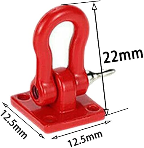 Miniatura 5 de Gancho de remolque de escalada de metal rojo con hebilla para camión de oruga a escala 1/10, D90 SCX-10, coche de escalada, accesorio de coche a