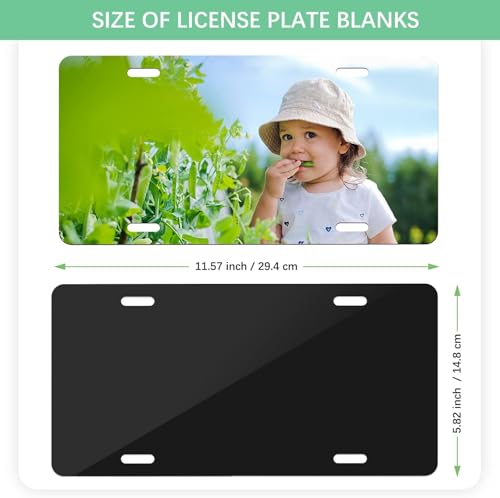 nomiou 4PCS Blank Metal Automotive License Plate Plates Tag for Custom Design Work (Black)