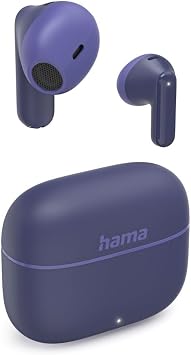 Hama Freedom Light II Bluetooth Headphones with Microphone, Charging Station, 20 Hours Runtime Wireless Headphones with Voice Recognition and Touch Control, Blue