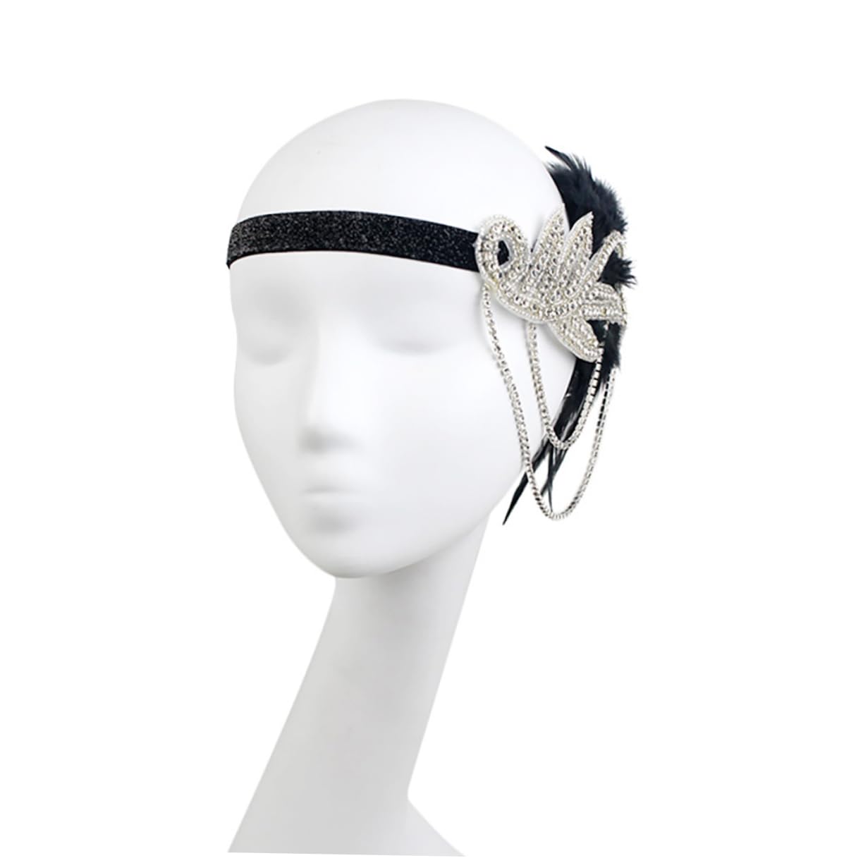 FRCOLOR 3stücke Rhinestone Haarband Im Europäischen Retro-stil Elegantes Accessoire Für Bühnenaufführungen Und Partys Schwarz Mit Weißen Strasssteinen Für Frauen Und Festliche