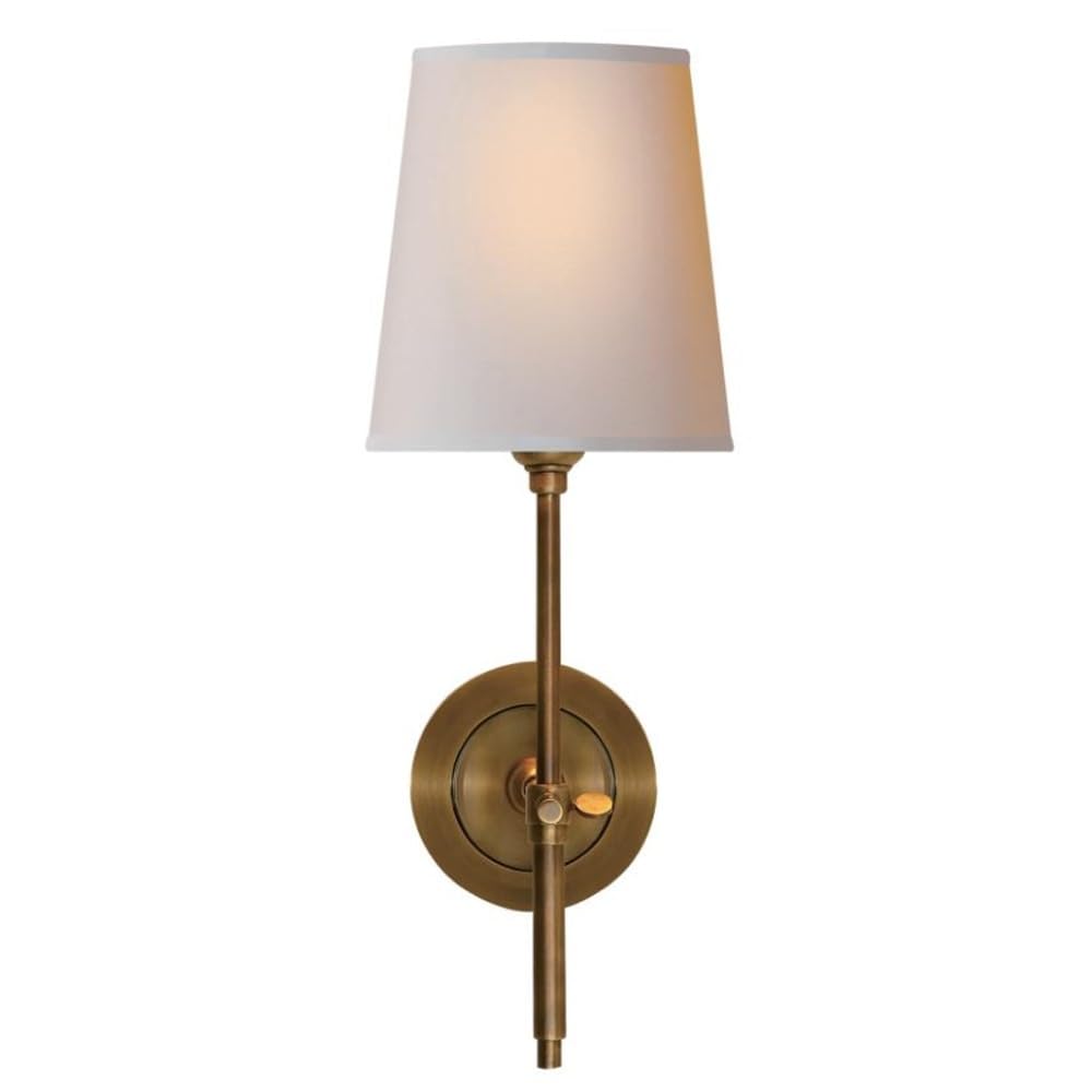 FEITENGDA Wall Sconce Modern Copper Wall Lamp with Fabric Shade E14 Indoor Adjustable Wall Light Fixture Decorative Bedside and Lighting Fixture for Living Room Hallway Bedroom