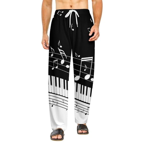 Pantalon de nuit touches de piano pour femme éliminant l'inconfort S