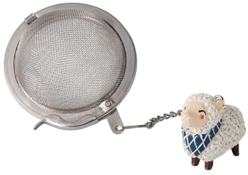 Teemando® - Uovo da tè Charles, in acciaio inox, con ciondolo a forma di pecora, Ø ca. 5 cm