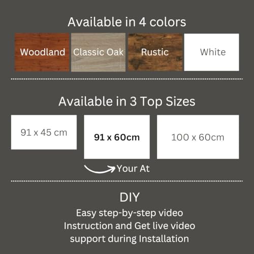 FURLAY Slate Office Desk and Study Table | 1 Year Warranty | Metal and Engineered Wood Desk for Adults & Students | DIY (White, 91 x 60 x 77 cm) - Image 5