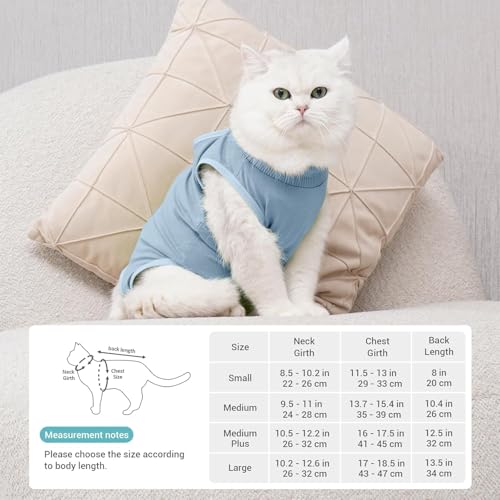 Avont Katzenbody nach OP Erholungsanzug Kleidung Modal Recovery Kastration Spay Entwöhnung Leckschutz Suit für Katze, Bauchwunden oder Hautkrankheiten-S-Dunkelgrau