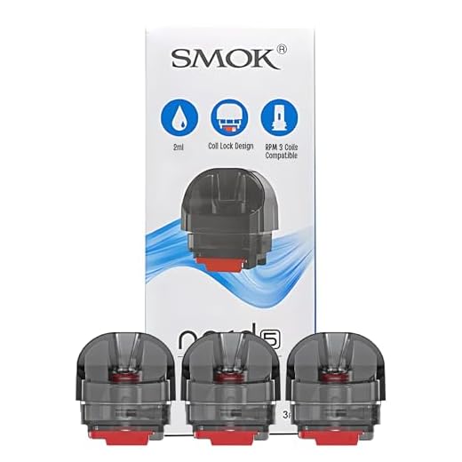 Smok Nord 5 Replacement Pods (No Coil - Large) - 3 Pack, Side Fill System, DTL Vaping Style, RPM3 Coil Compatible, No Nicotine
