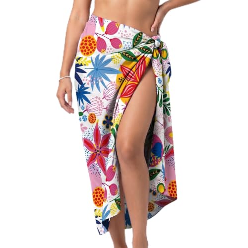 Yodamiack Women Beach Cover Up Sheer Sarong High S...