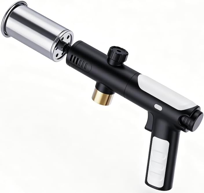 One-Touch Max Fire Propane Torch with Safety Lock, Multipurpose Blow Torch for Charcoal Lighting, Sous Vide, BBQ Grilling and Kitchen Cooking, Propane Tank Not Included-Matte White