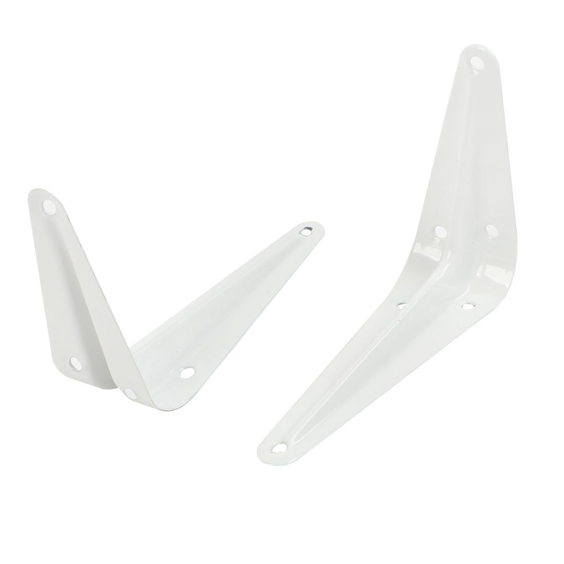 Aexit 4" x 3" White L Shaped Book Goods Holder Shelf Bracket Support 2 Pcs (d27c011a6e52a7c7e47182a0a680289b)