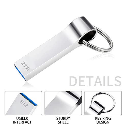 greykey Pen Drive USB 2TB de alta velocidade USB 3.0 Flash Drive Metal USB 2000 GB Impermeável Pen D