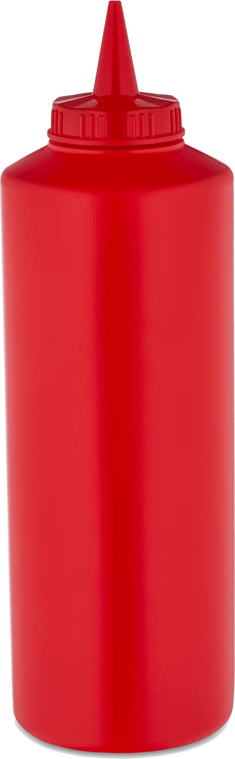 Catergold Plastic Squeezable Sauce Dispenser Coloured Squeeze Bottle 1000ml (Red)