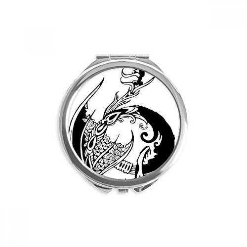 Miroir maquillage dragon peinture chine ronde à offrir pour amateurs d'art traditionnel