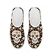 JUDENTIDOS Sugar Skull Print Women's Walking Shoes Fashion Running Sports Sneakers Lightweight Slip on Loafers Comfort Mesh Athletic Tennis