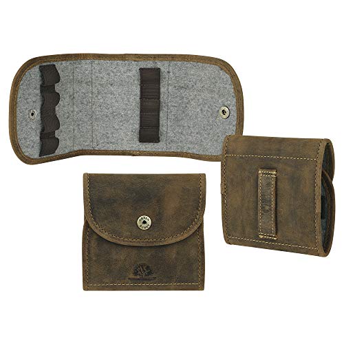 4adventures GREENBURRY Premium Leder Patronenetui für 7 Kugelpatronen Cover